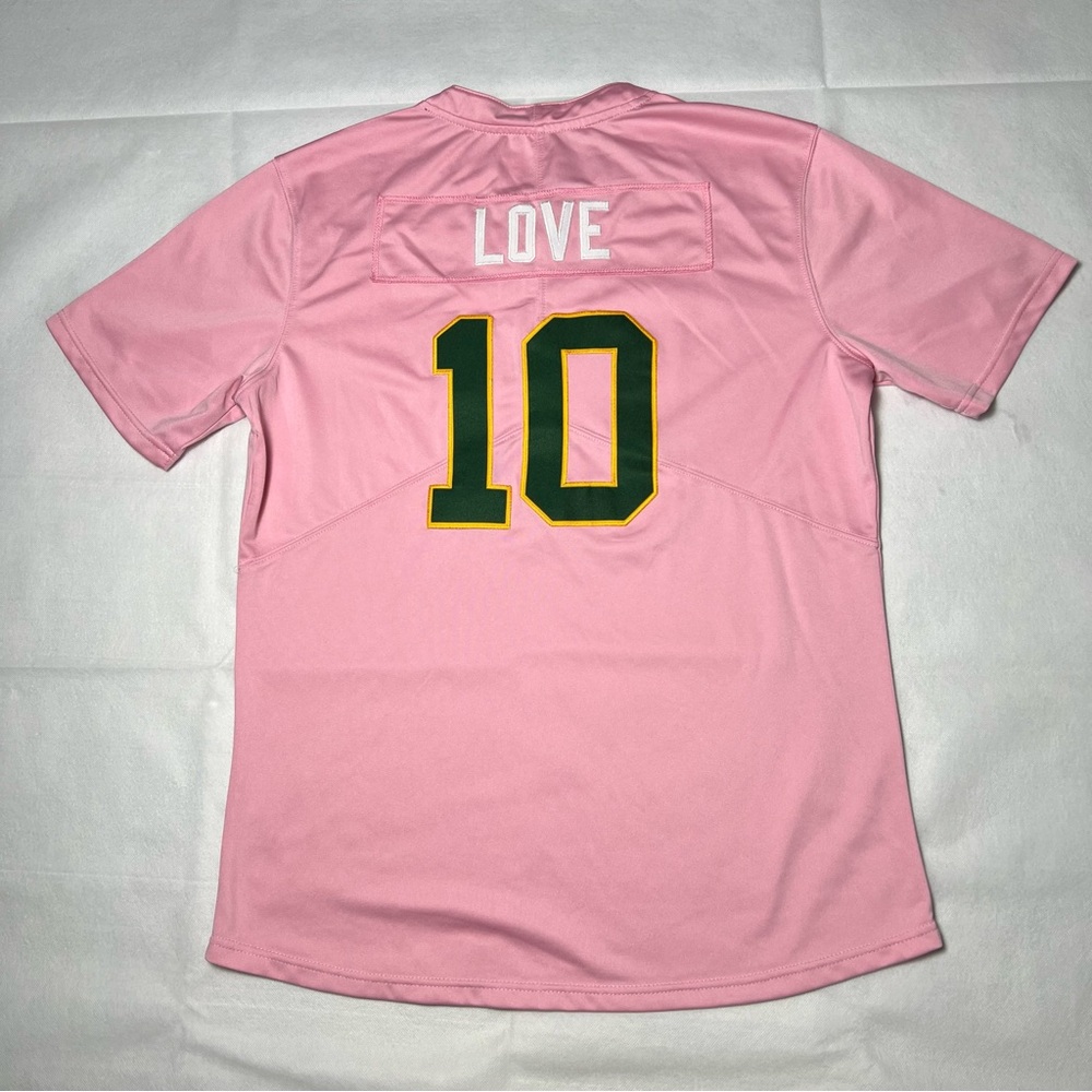 Pink Jersey with Green Accents